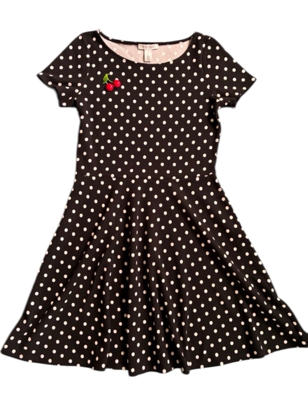 Flirty WHBM Polka Dot Black and white skater Dress size 10